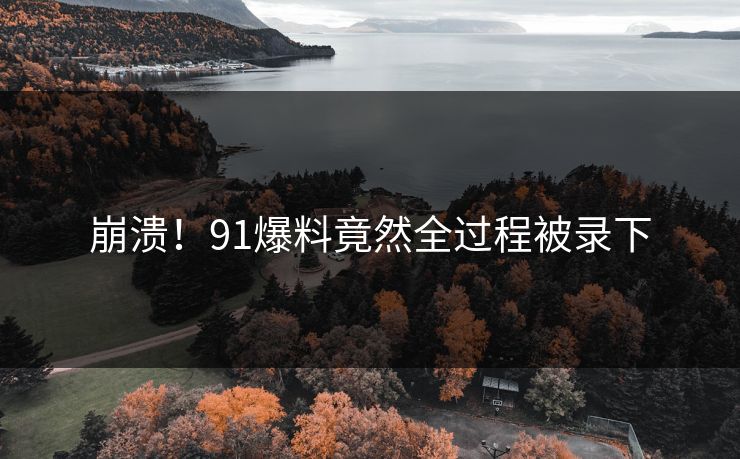 崩溃！91爆料竟然全过程被录下